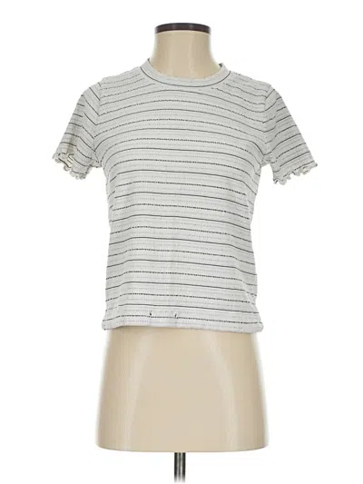 Pre-owned Love By Gap Short Sleeve Top Silver Mock Neckline Tops