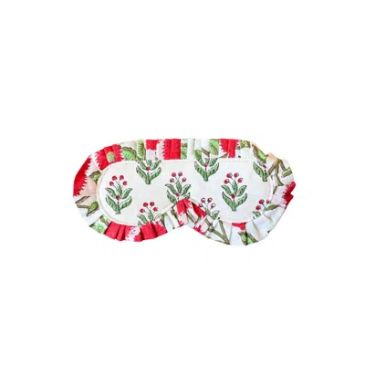 Love Calixta White / Red Block Print Eye Mask Red In White/red