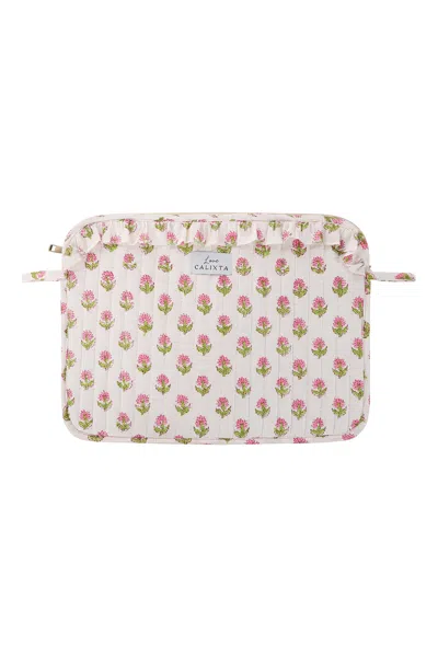 Love Calixta Women's Pink / White Pink Floral Laptop Case
