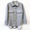 Love Daisy Shacket With Front Pockets In Grey In Grey