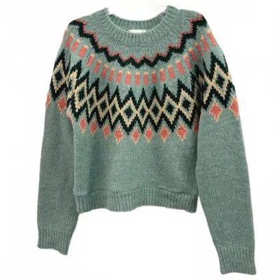 Love Daisy Women's Fair Isle Print Sweater In Teal In Green