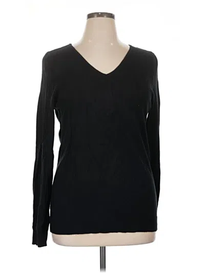 Pre-owned Love Ellie Long Sleeve Top Black V-neck Tops