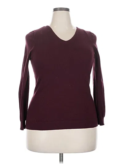 Pre-owned Love Ellie Long Sleeve Top Burgundy V-neck Tops