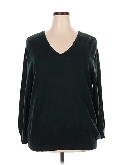 Pre-owned Love Ellie Long Sleeve Top Green V Neck Tops
