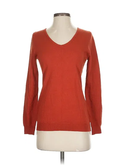 Pre-owned Love Ellie Long Sleeve Top Orange V Neck Tops