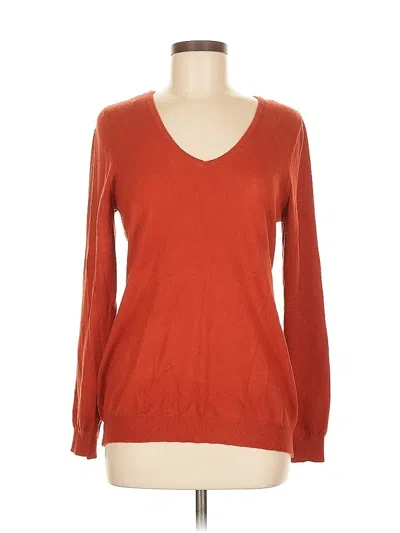 Pre-owned Love Ellie Long Sleeve Top Orange V Neck Tops