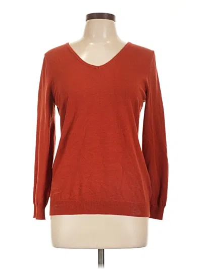 Pre-owned Love Ellie Long Sleeve Top Red V Neck Tops