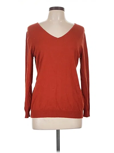 Pre-owned Love Ellie Long Sleeve Top Red V-neck Tops