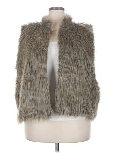 Pre-owned Love Faux Fur Vest In Gray