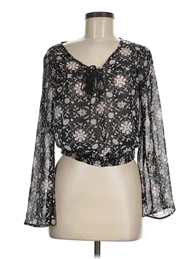 Pre-owned Love, Fire 3/4 Sleeve Blouse In Black