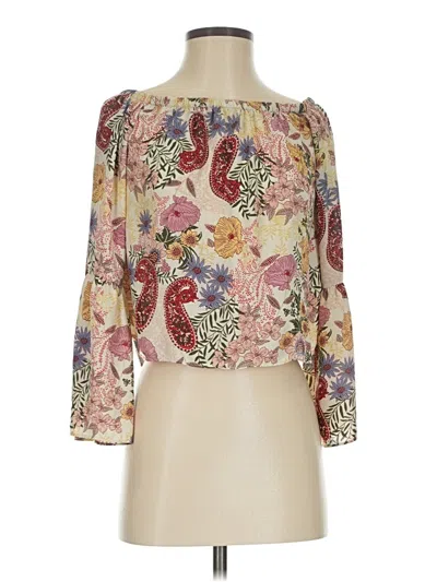 Pre-owned Love, Fire 3/4 Sleeve Blouse In White