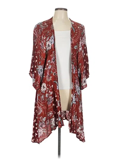 Pre-owned Love, Fire Cardigan Sweater In Burgundy