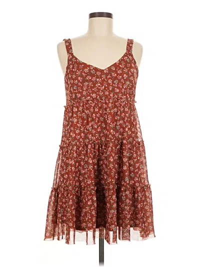 Pre-owned Love, Fire Casual Dress In Brown