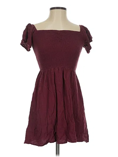 Pre-owned Love, Fire Casual Dress In Burgundy