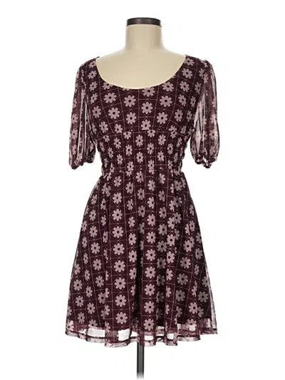 Pre-owned Love, Fire Casual Dress In Burgundy