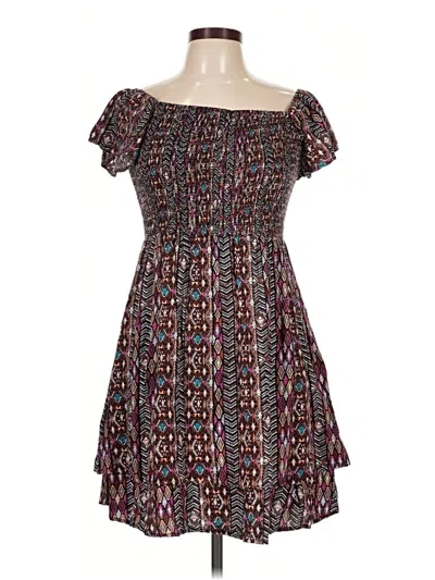 Pre-owned Love, Fire Casual Dress In Burgundy