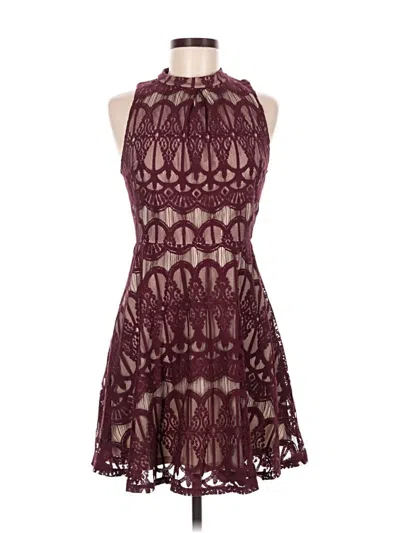 Pre-owned Love, Fire Cocktail Dress In Burgundy