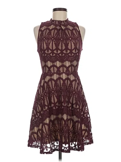 Pre-owned Love, Fire Cocktail Dress In Burgundy