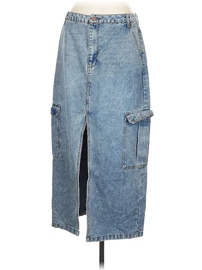 Pre-owned Love, Fire Denim Skirt In Blue