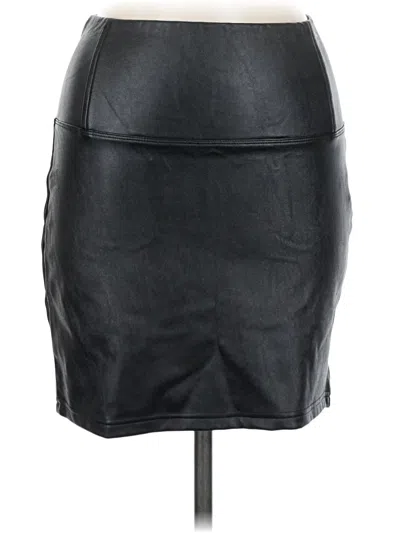 Pre-owned Love, Fire Faux Leather Skirt In Black
