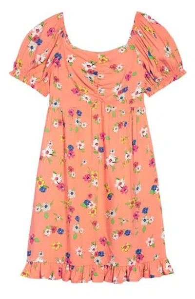 Love, Fire Kids' Floral Print Puff Sleeve Dress