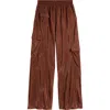 Love, Fire Kids' Pleated Cargo Pants In Brown