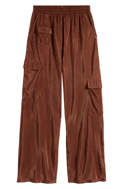 Love, Fire Kids' Pleated Cargo Pants In Brown