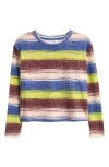 Love, Fire Kids' Print Long Sleeve Boxy T-shirt In Multi