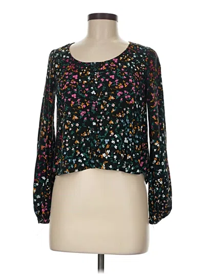 Pre-owned Love, Fire Long Sleeve Blouse In Black