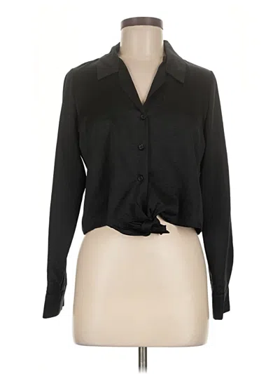Pre-owned Love, Fire Long Sleeve Blouse In Black
