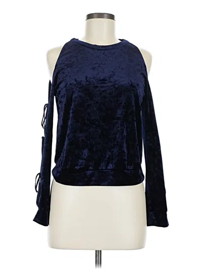 Pre-owned Love, Fire Long Sleeve Blouse In Blue