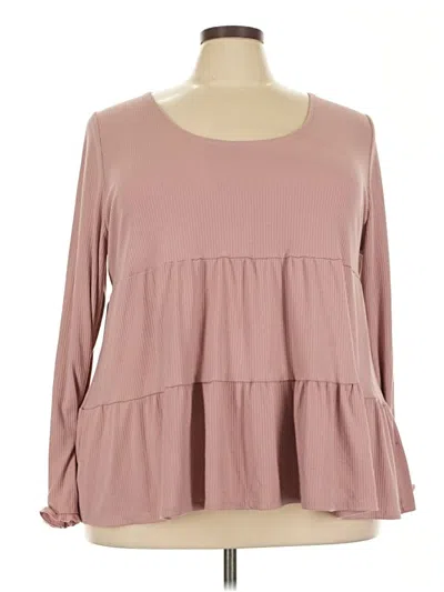 Pre-owned Love, Fire Long Sleeve Blouse In Pink