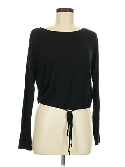 Pre-owned Love, Fire Long Sleeve Top Black Boatneck Tops