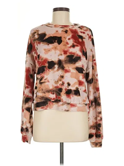 Pre-owned Love, Fire Long Sleeve Top Brown Boatneck Tops