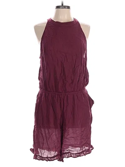 Pre-owned Love, Fire Romper In Burgundy
