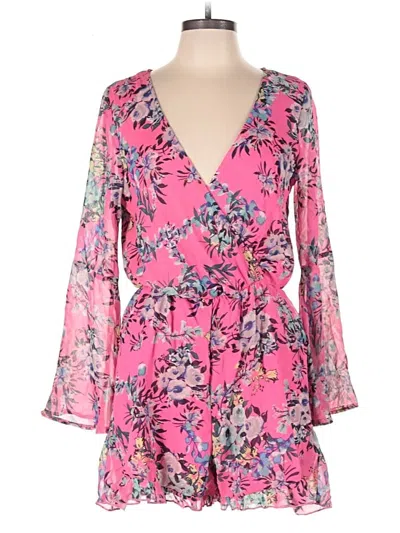 Pre-owned Love, Fire Romper In Pink