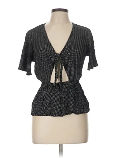 Pre-owned Love, Fire Short Sleeve Blouse In Black
