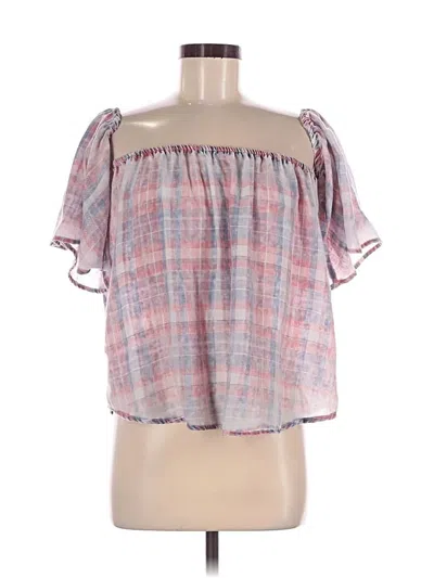 Pre-owned Love, Fire Short Sleeve Top Pink Square Neckline Tops