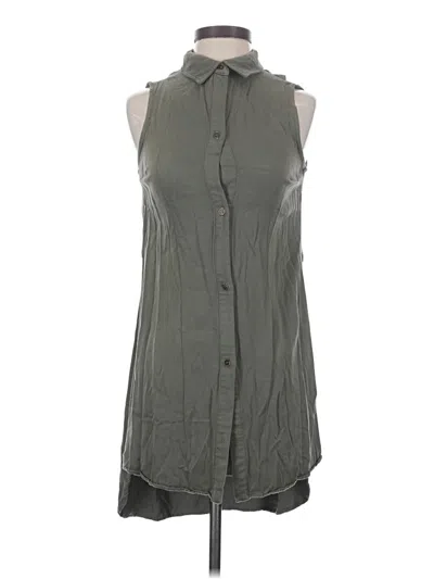 Pre-owned Love, Fire Sleeveless Button Down Shirt In Gray