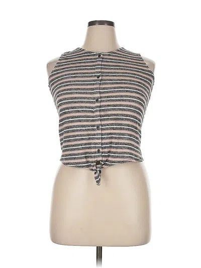 Pre-owned Love, Fire Sleeveless Button Down Shirt In Gray