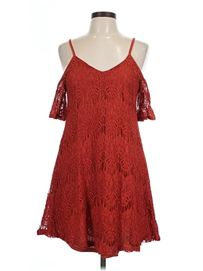 Pre-owned Love, Fire Sleeveless Top Red Cold Shoulder Neckline Tops