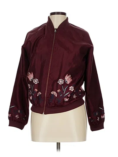 Pre-owned Love, Fire Track Jacket In Burgundy