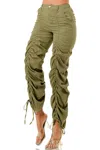 Love Highlight Ruched Pants - Plus In Olive In Green