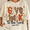 Love In Faith Give Thanks To The Lord Psalm 106:1 Tee In Beige In Sand
