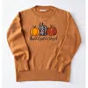 Love In Faith Women's Grateful Thankful Blessed Embellished Sweater In Pumpkin In Multi