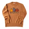 Love In Faith Women's Grateful Thankful Blessed Pumpkin Sweater In Brown