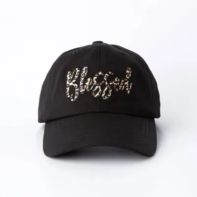 Love In Faith Women's Leopard "blessed" Embroidered Baseball Cap In Black