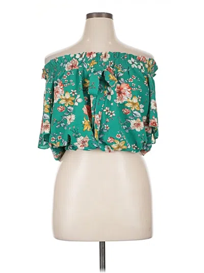 Pre-owned Love J 3/4 Sleeve Blouse In Green