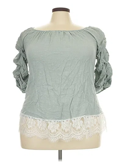 Pre-owned Love J 3/4 Sleeve Blouse In Green