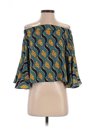 Pre-owned Love J 3/4 Sleeve Blouse In Teal